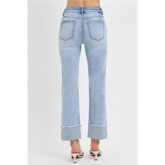 ✨NWT‎ RISEN High Rise Straight Cuffed Relaxed Jeans - Picture 5 of 6
